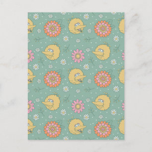 Big Bird   Good Vibes Floral Pattern Postcard