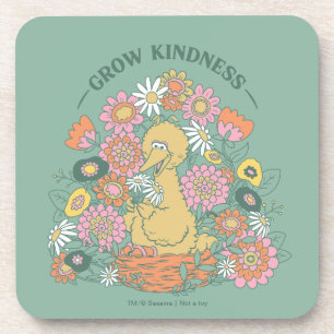 Big Bird Grow Kindness Floral Graphic Coaster