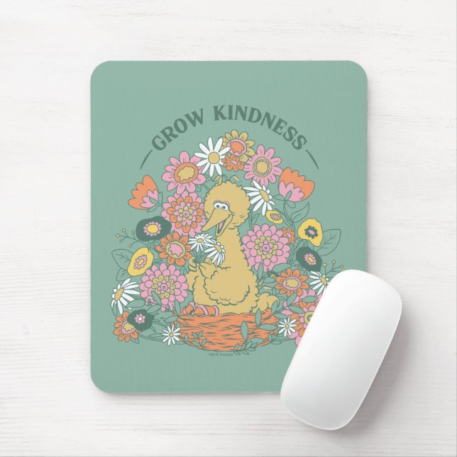 Big Bird | Grow Kindness Floral Graphic Mouse Mat (With Mouse)