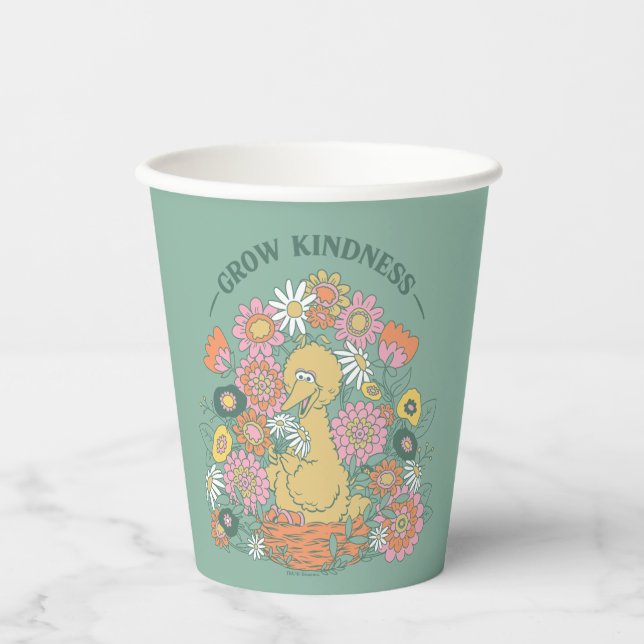 Big Bird | Grow Kindness Floral Graphic Paper Cups (Front)