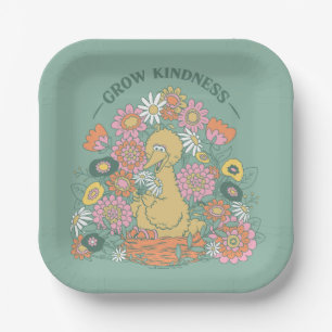 Big Bird   Grow Kindness Floral Graphic Paper Plate