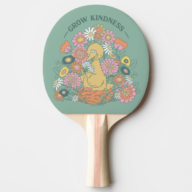 Big Bird | Grow Kindness Floral Graphic Ping Pong Paddle (Front)