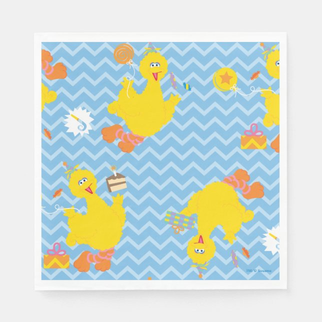 Big Bird Party Chevron Pattern Napkin (Front)