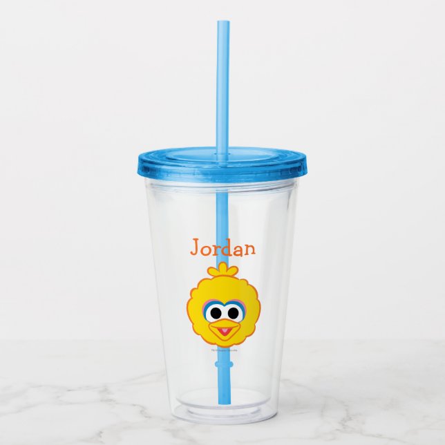 Big Bird Smiling Face Acrylic Tumbler (Front)