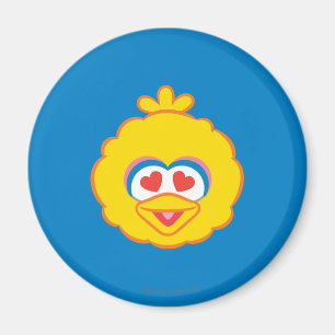 Big Bird Smiling Face with Heart-Shaped Eyes Magnet