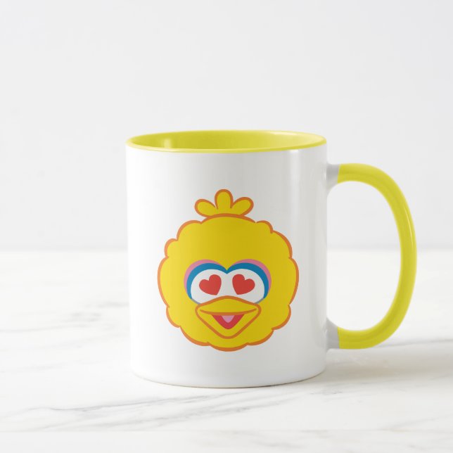 Big Bird Smiling Face with Heart-Shaped Eyes Mug (Right)