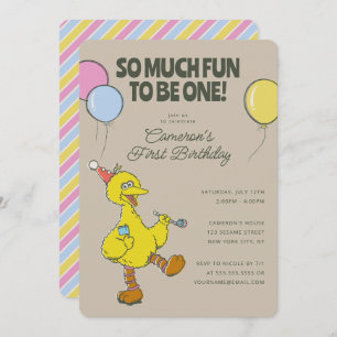 Big Bird So Much Fun to Be One Birthday Invitation