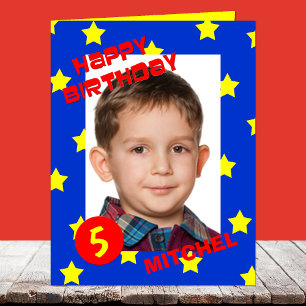 Big Birthday Card with Large Photo Custom Any Age