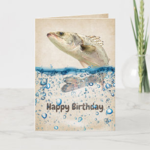 Big Birthday Fish in Water  Card