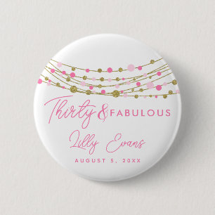 Big Birthday party badge pink
