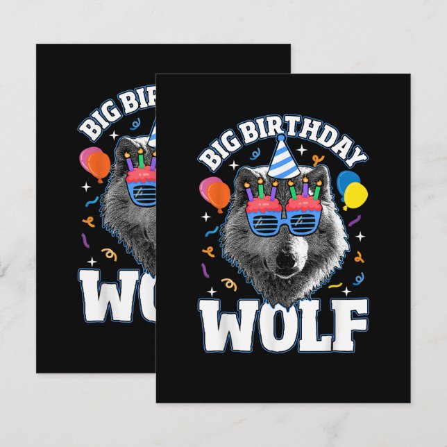 Big Birthday Wolf for Wolves Card (Front/Back)