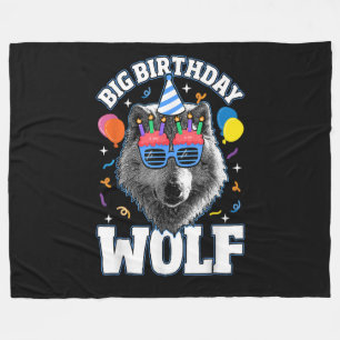 Big Birthday Wolf for Wolves Fleece Blanket