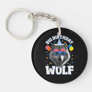 Big Birthday Wolf for Wolves Key Ring