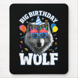 Big Birthday Wolf for Wolves Mouse Mat