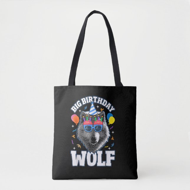 Big Birthday Wolf for Wolves Tote Bag (Front)