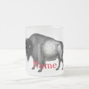 Big Bison Buffalo Thunder_Cove  Frosted Glass Coffee Mug