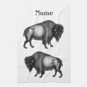 Big Bison Buffalo Thunder_Cove Tea Towel