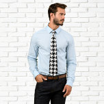 Big Black and White Houndstooth Tie<br><div class="desc">A simple large white and black hounds tooth style checked pattern. Customise the white background colour. Copy and paste to the backside if you want a two-sided tie. Transfer this seamless tile pattern to other gifts and home decor.</div>