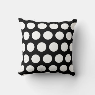 Big Black and White Polka Dots Cushion