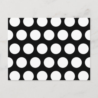 Big Black and White Polka Dots Postcard