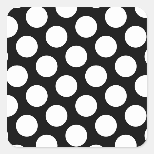 Big Black and White Polka Dots Square Sticker (Front)