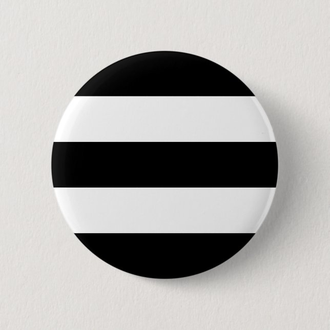 Big Black and White Stripes 6 Cm Round Badge (Front)