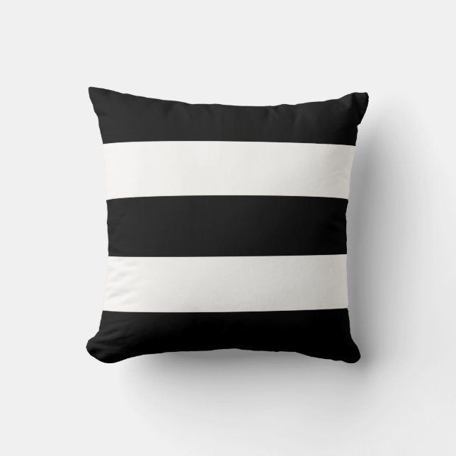 Big Black and White Stripes Cushion (Front)