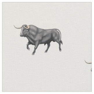 Big Black Bull Brushed Cotton Fabric