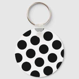 Big Black Diagonal Dots Key Ring