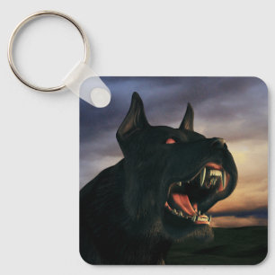 Big, black dog key ring