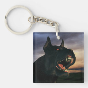 Big, black dog key ring