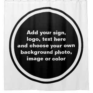 BIG black dot / white ring + your ideas Shower Curtain