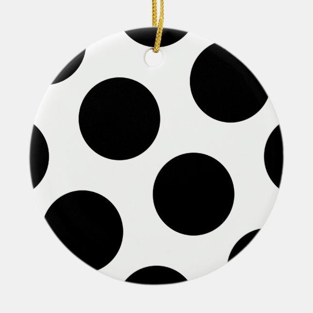 Big Black Dots Ceramic Tree Decoration (Front)