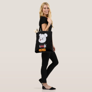 Big black-eared mouse tote bag