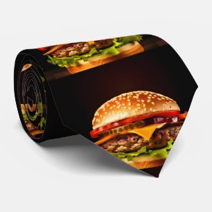 Big Black Hamburger Neck Tie 