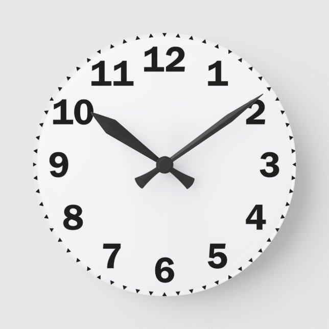 big black numbers round clock (Front)
