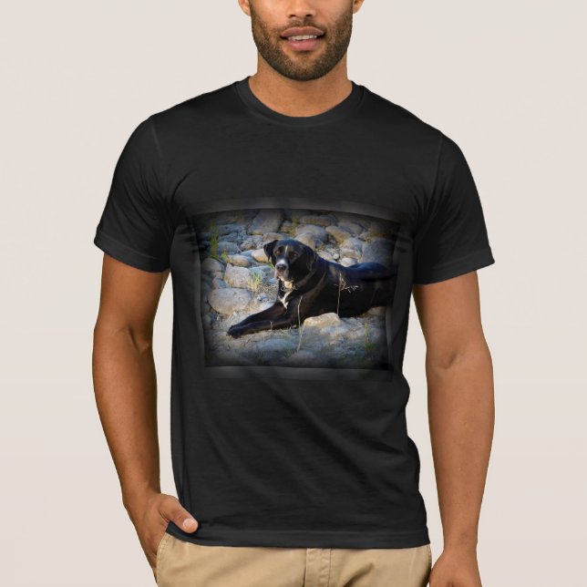 Big Black Pitbull Lab Cross T-Shirt (Front)