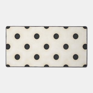 Big Black Polka Dots on Antique White Distressed Desk Mat