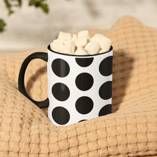 Big Black Polka Dots Pattern Mug