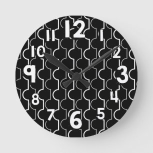 Big Black Scallops Round Clock