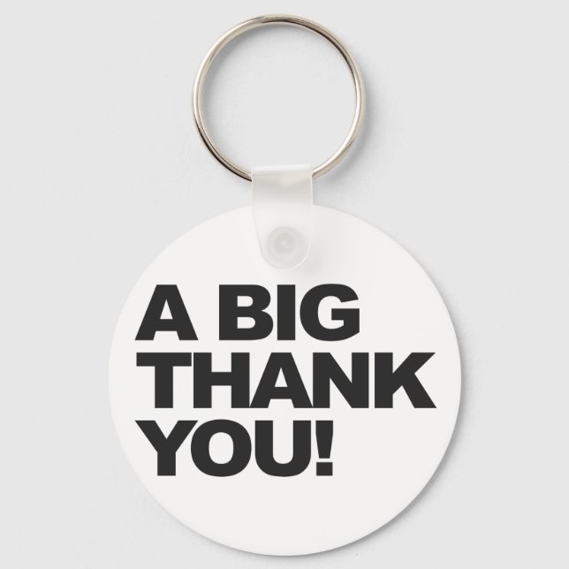 Big Black Thank You Key Ring (Front)