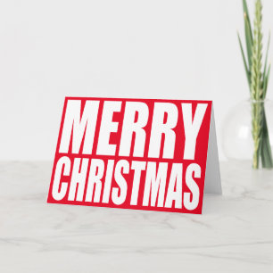 Big Block White Merry Christmas Holiday Card