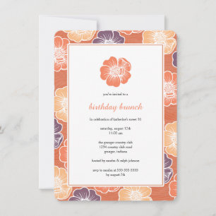 Big Bloom Sixteen Birthday Invites (orange)