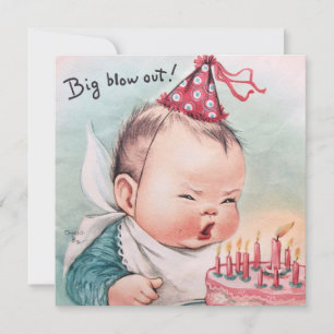 Big Blowout Birthday Baby Holiday Card