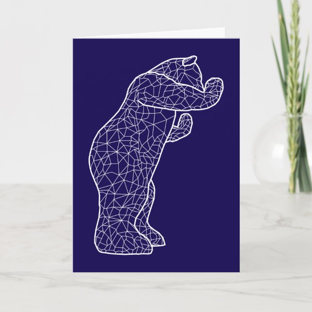 big blue bear holiday card (Front)