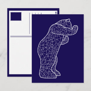 big blue bear postcard