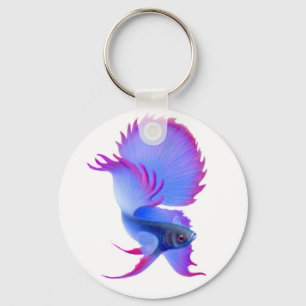 Big Blue Betta Fish Keychain