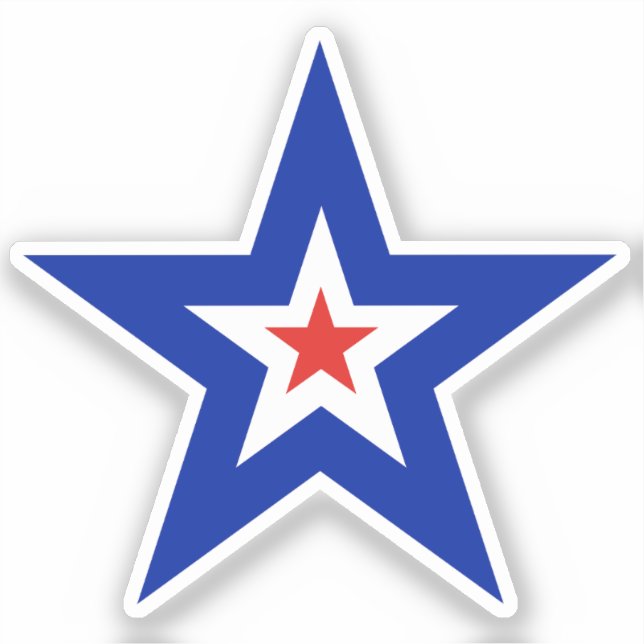 Big Blue Border Patriotic American Kiss-Cut Vinyl (Front)