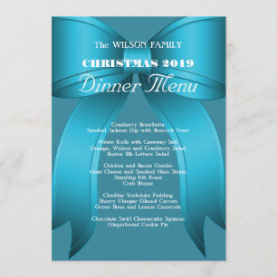 Big Blue Bow Family Christmas Dinner Menu