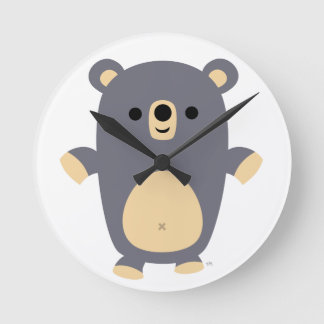 Big Blue Cartoon Bear Wall Clock